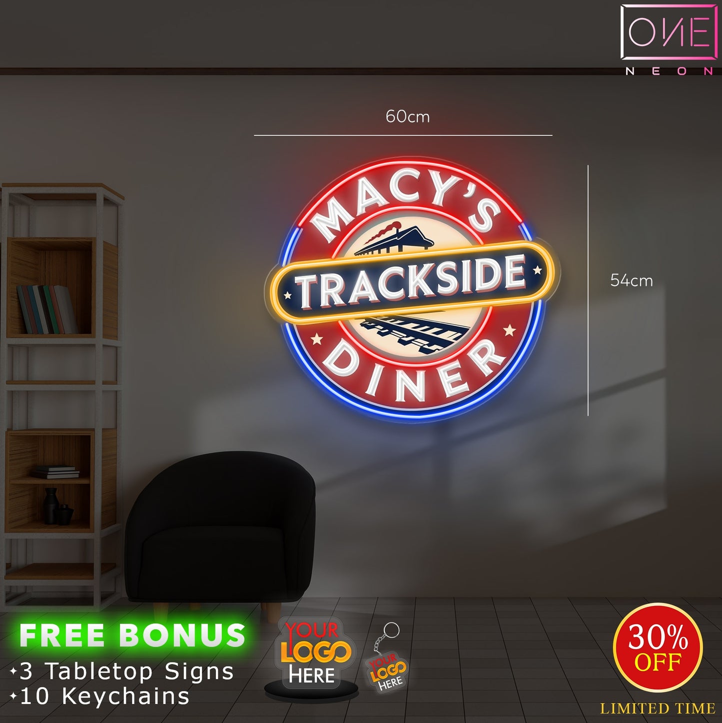 MACY'S TRACKSIDE DINER  | LED Neon Sign (2 signs)