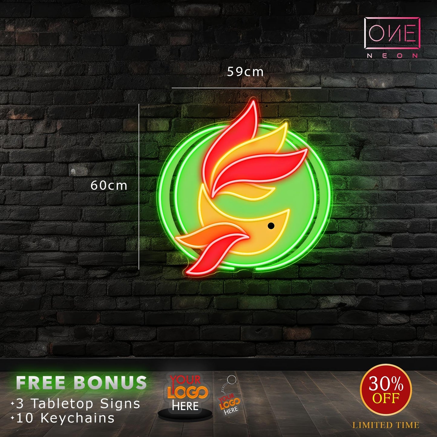 Custom logo  | LED Neon Sign (2 waterproof signs)
