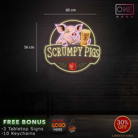 SCRUMPY PIGS  | LED Neon Sign (WATERPROOF)