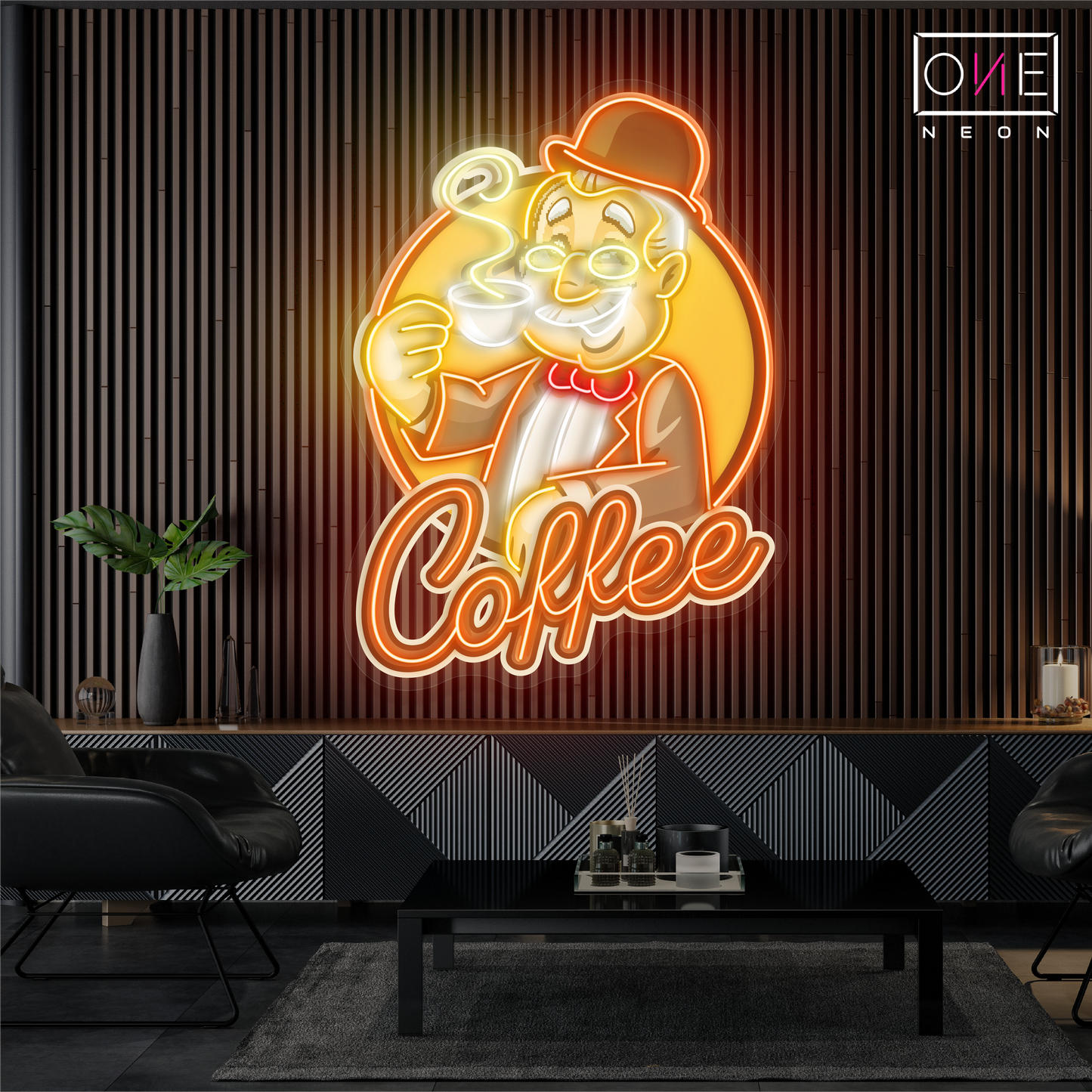Enseigne lumineuse LED néon "Gentleman's Coffee"