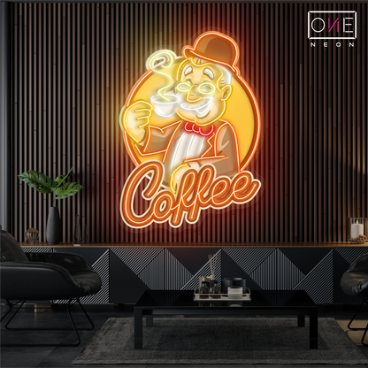 Enseigne lumineuse LED néon "Gentleman's Coffee"