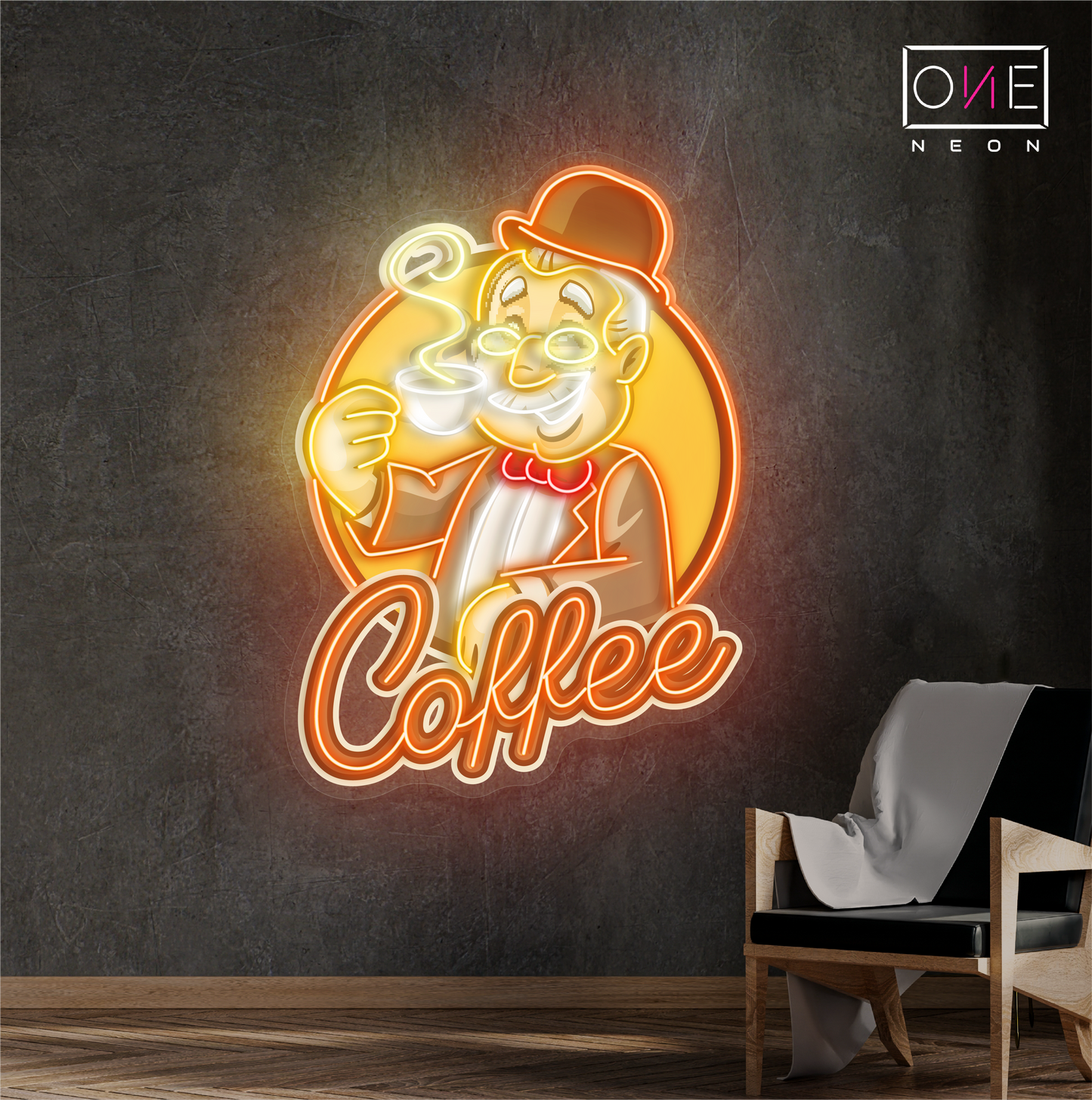 Enseigne lumineuse LED néon "Gentleman's Coffee"