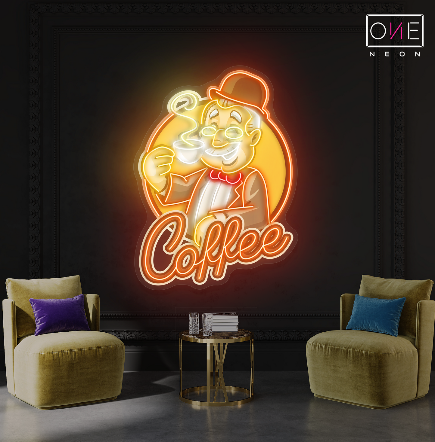 Enseigne lumineuse LED néon "Gentleman's Coffee"