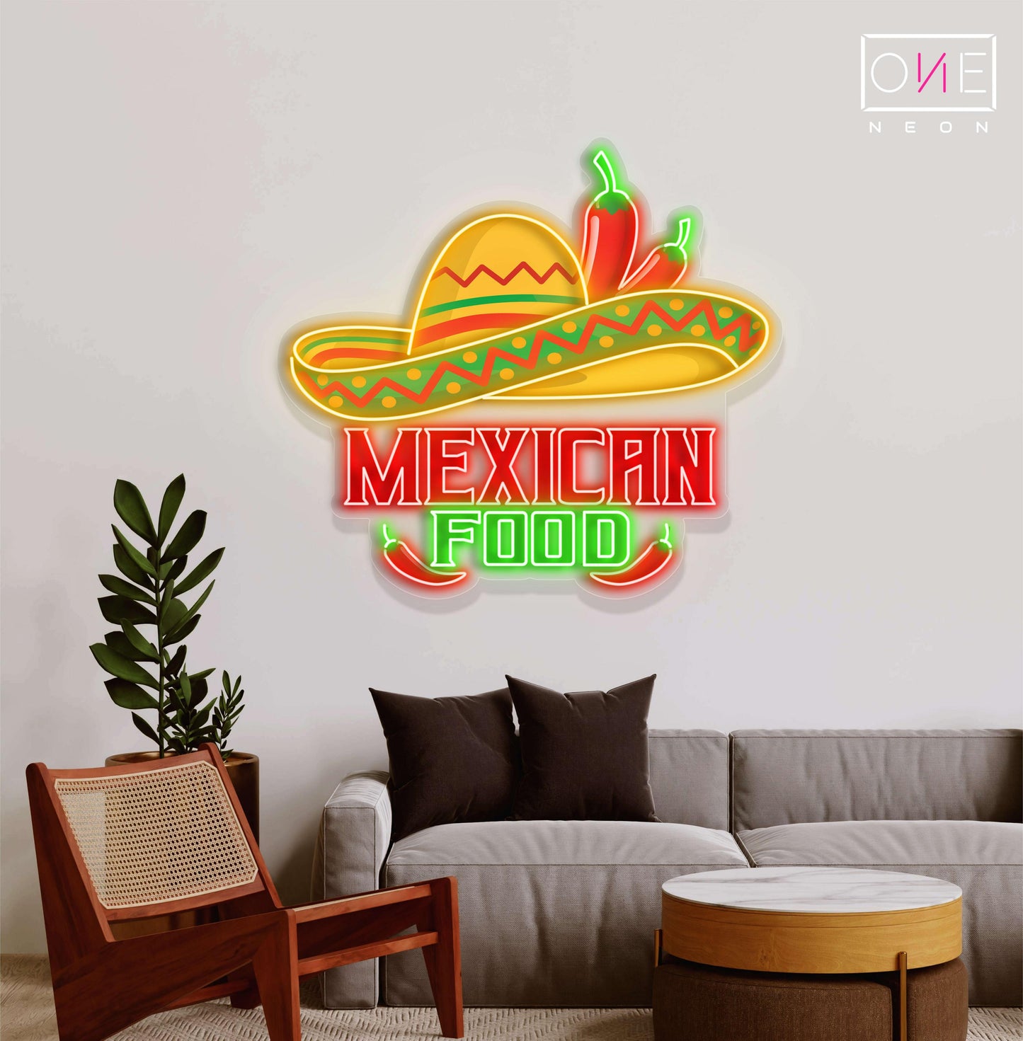 Enseigne au néon LED décorative sur la cuisine mexicaine