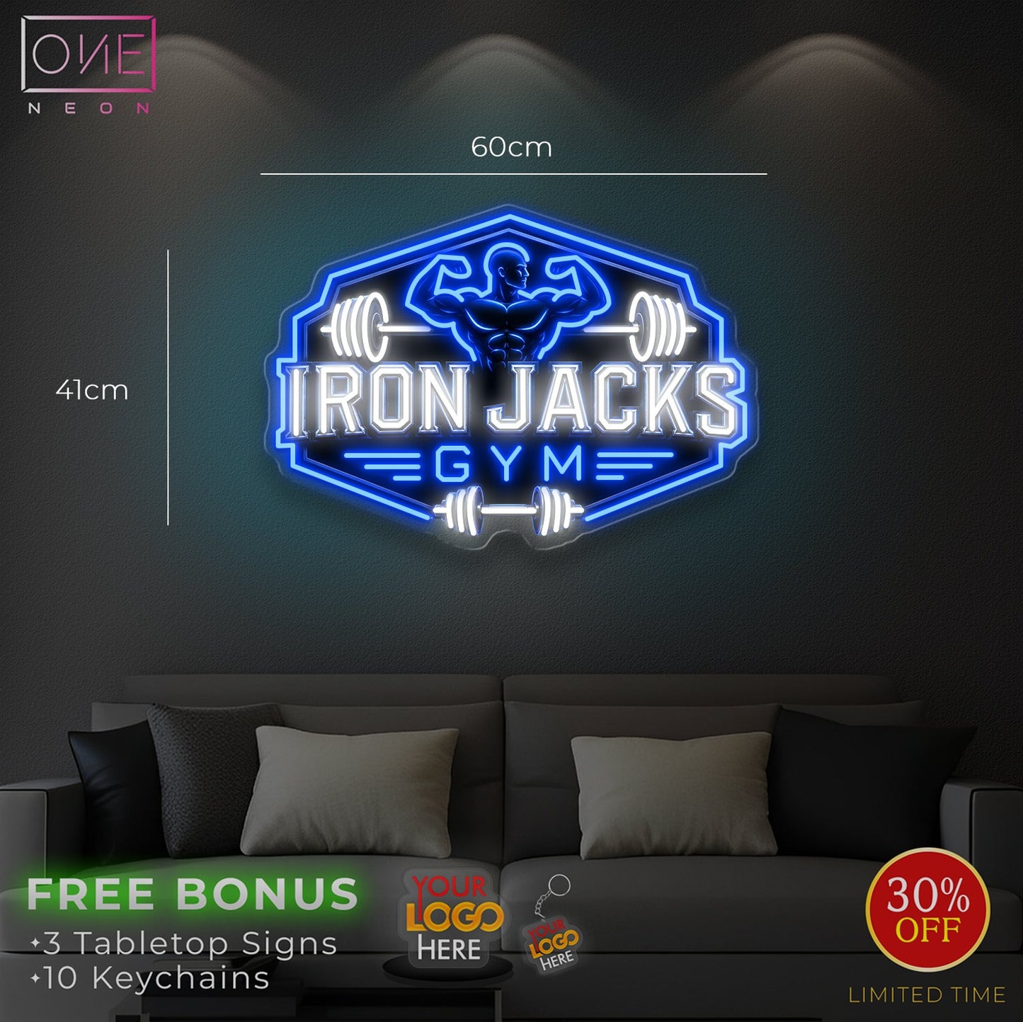 Iron jack gym | Led Neon Sign