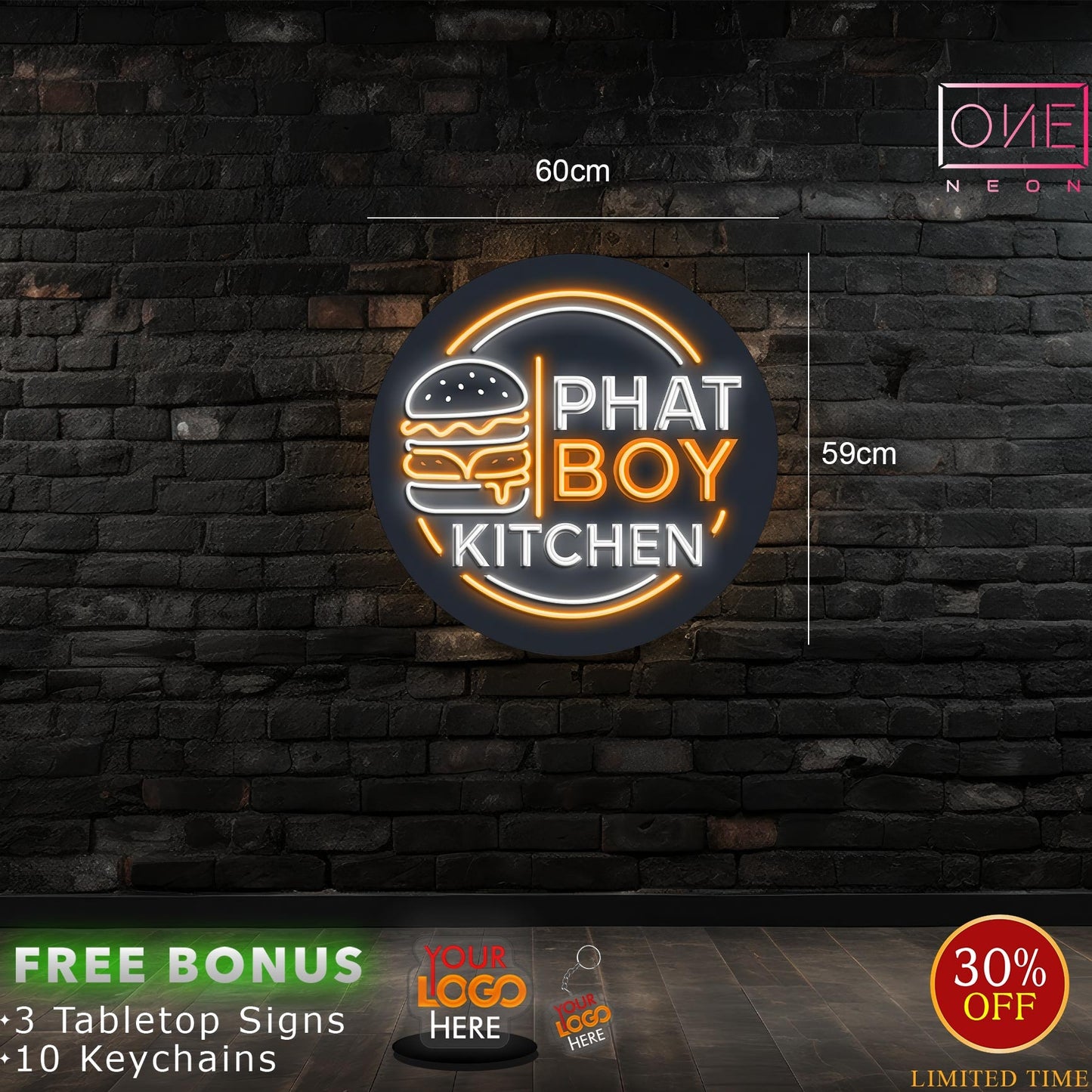 PHAT BOY KITCHEN  | LED Neon Sign (waterproof)
