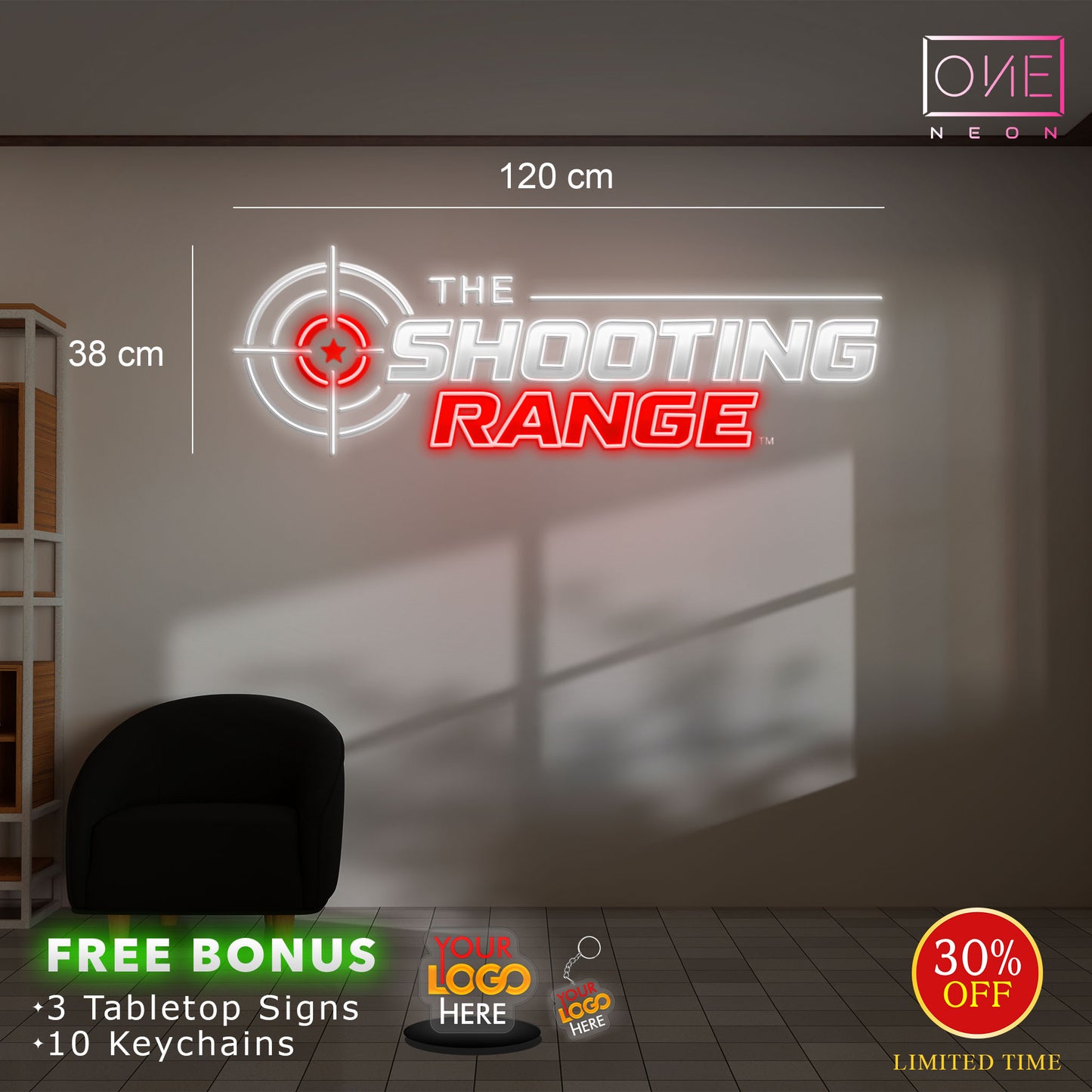 The shooting range ( 2 signs)| Led Neon Sign