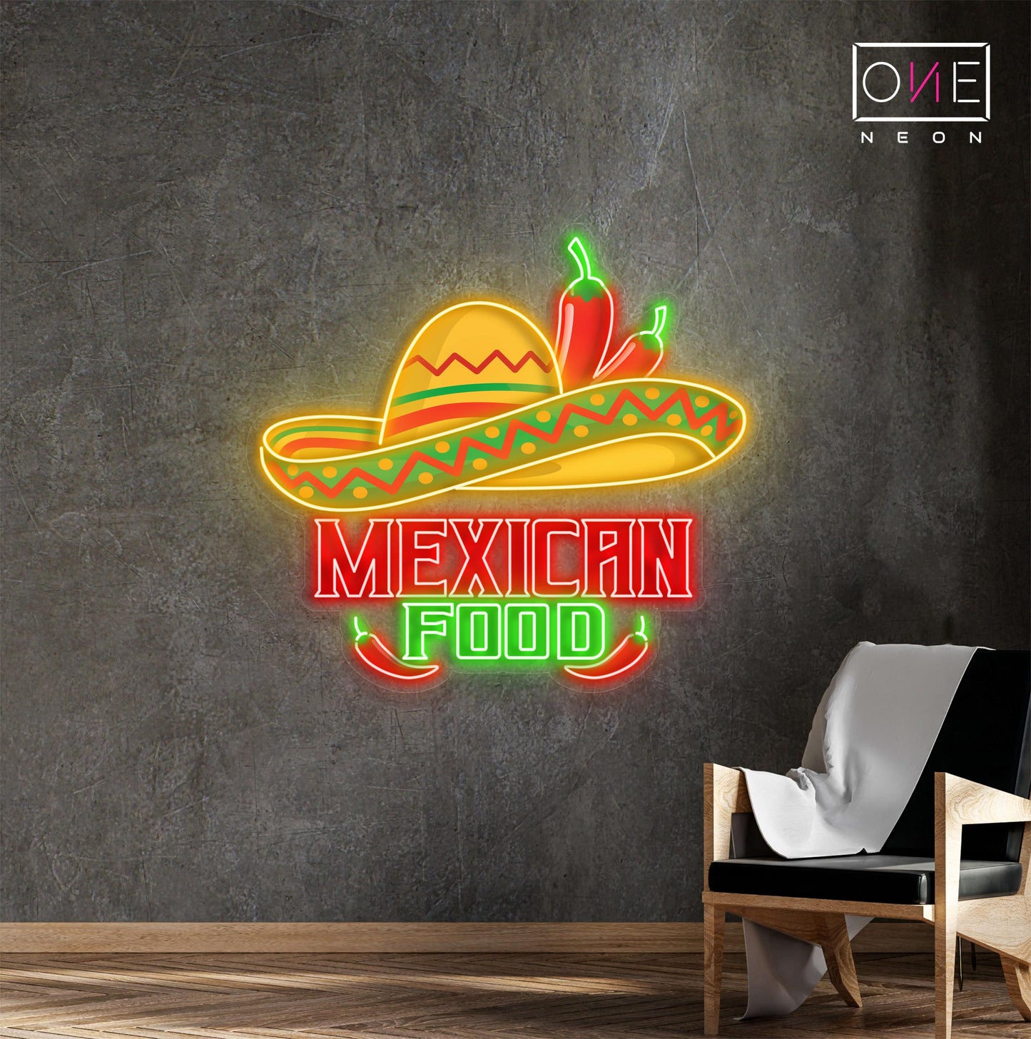 Enseigne au néon LED décorative sur la cuisine mexicaine