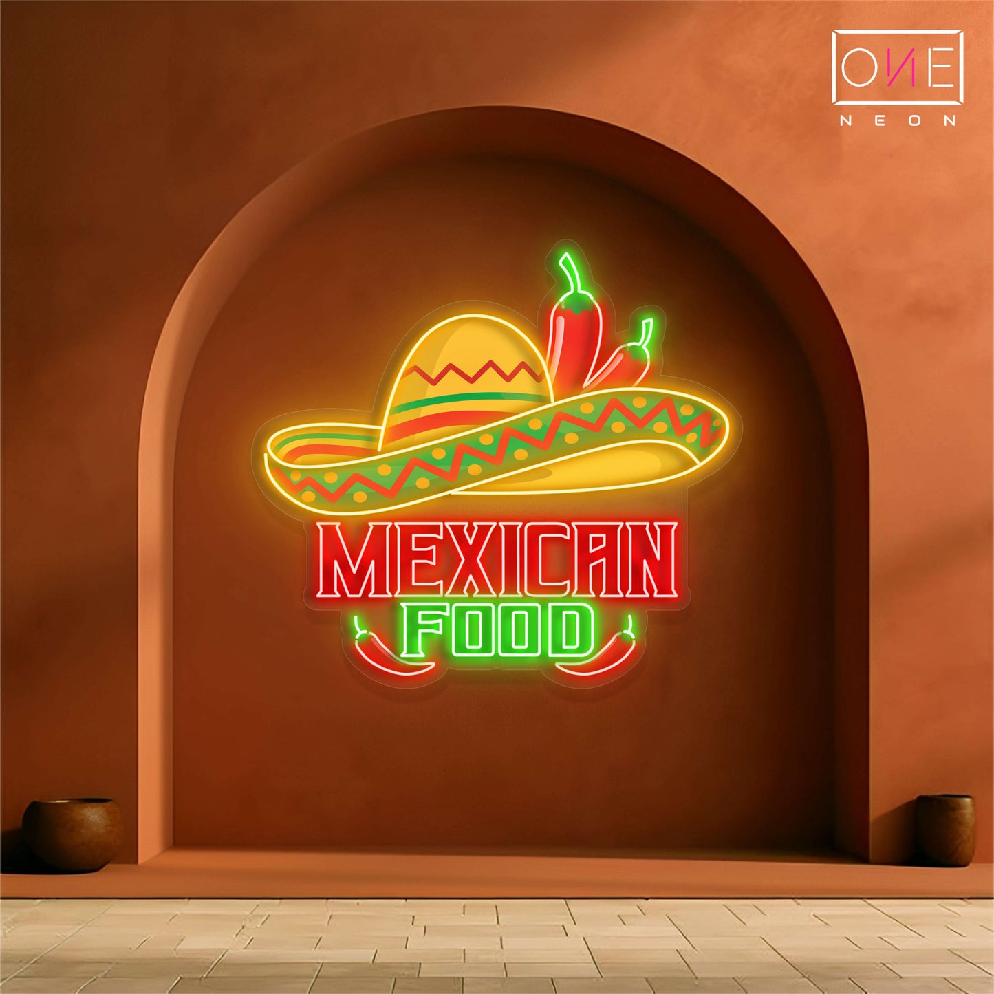 Enseigne au néon LED décorative sur la cuisine mexicaine