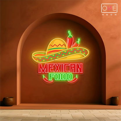 Enseigne au néon LED décorative sur la cuisine mexicaine