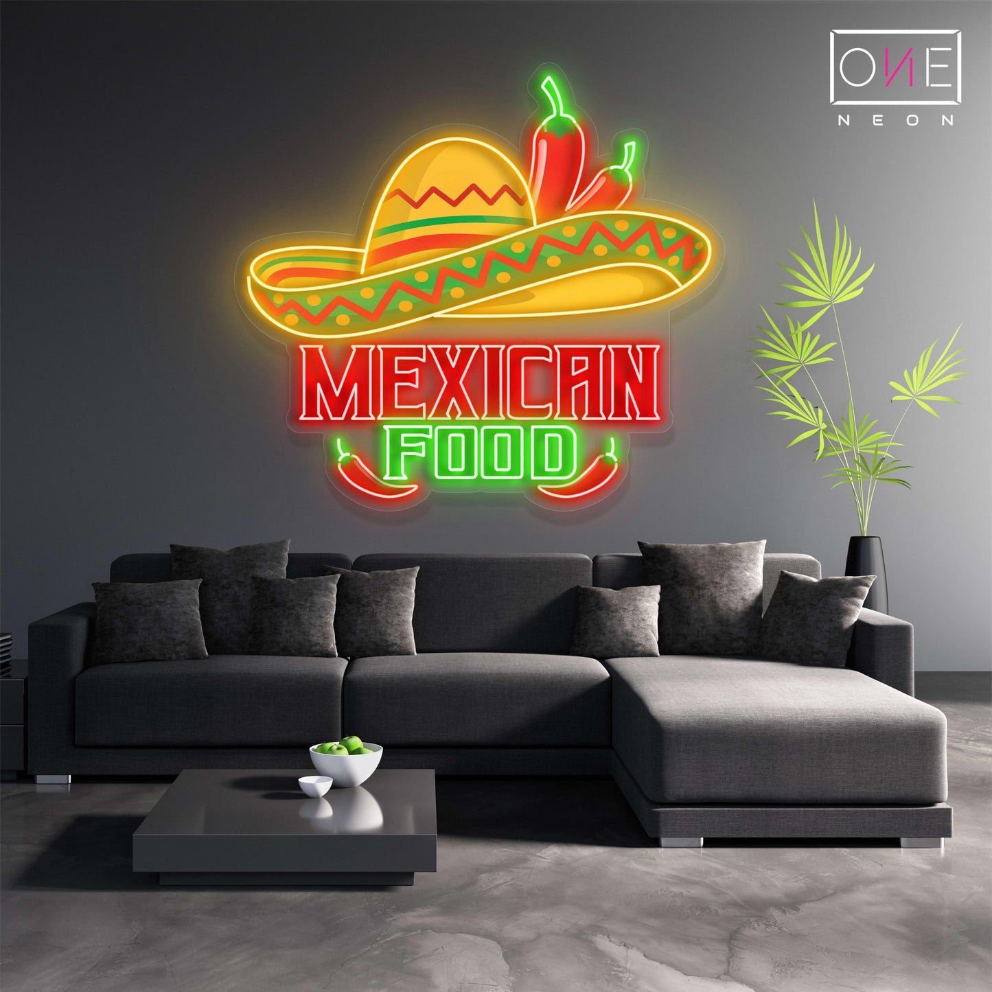 Enseigne au néon LED décorative sur la cuisine mexicaine