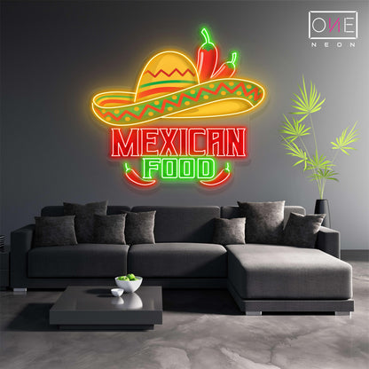 Enseigne au néon LED décorative sur la cuisine mexicaine
